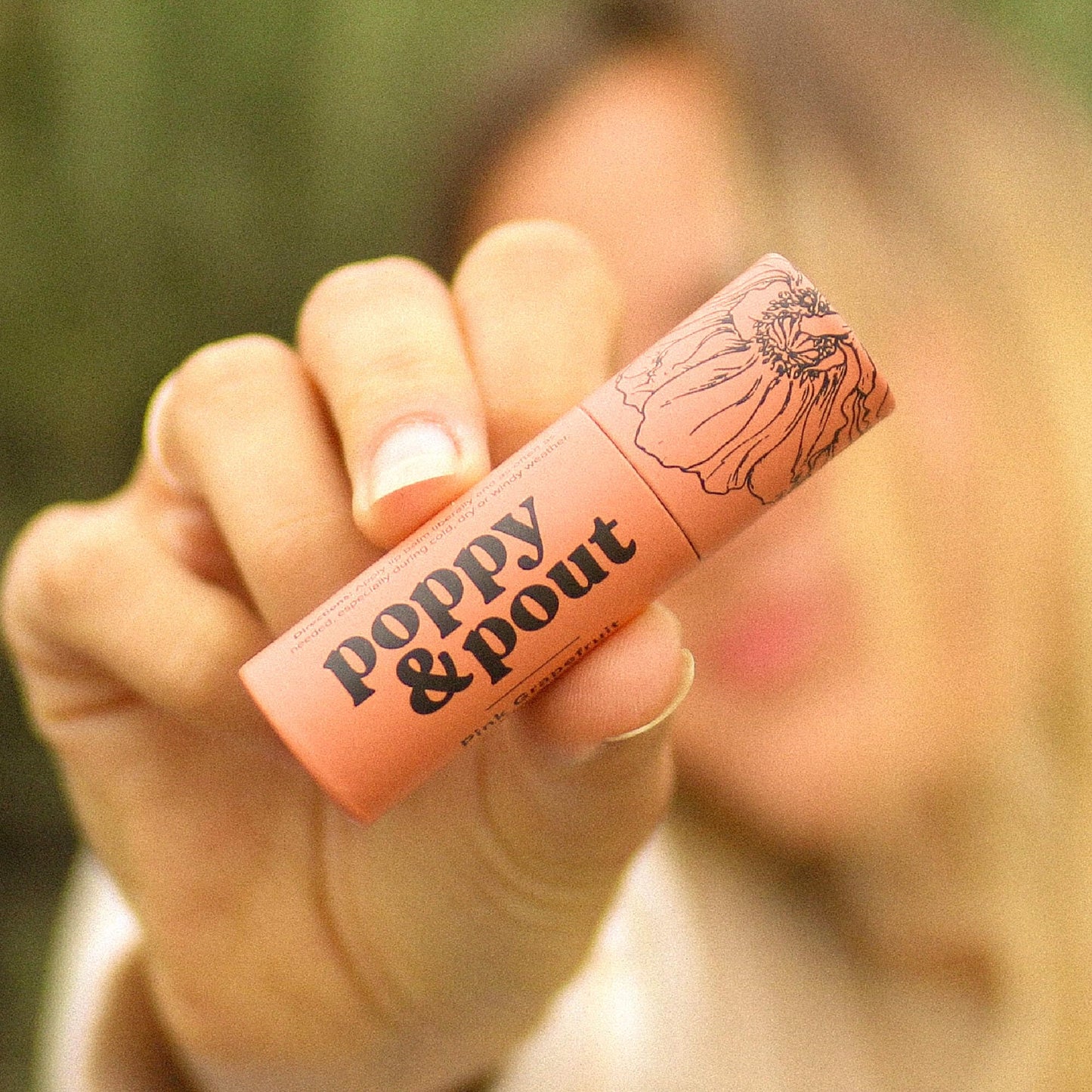Poppy & Pout Pink Grapefruit Jumbo Lip Balm | All Natural Lip Balms & Moisturizers | Hydrates with Beeswax, Vitamin E, Organic C