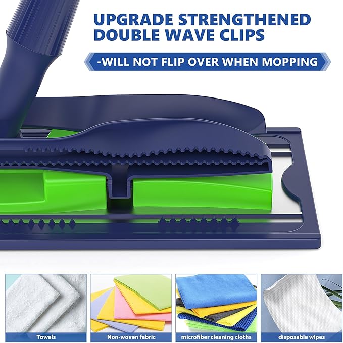 Microfiber Mops for Hardwood Floor Cleaning: MEXERRIS Flat Floor Mop with 4 Washable Pads - 59" Adjustable Handle Dust Dry Mop for Laminate Tile Laminate Wood Vinyl - Home Commercial Cleaning Tools
