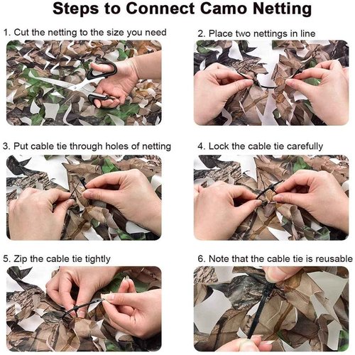 FullLit Camo Netting, Camouflage Netting, 20ft×20ft Hunting Blind Camo Net, Army Party Decorations, Sunshade Fence Nets, Camo Mesh, Great for Camping, Shooting, Car Cover, Outdoor