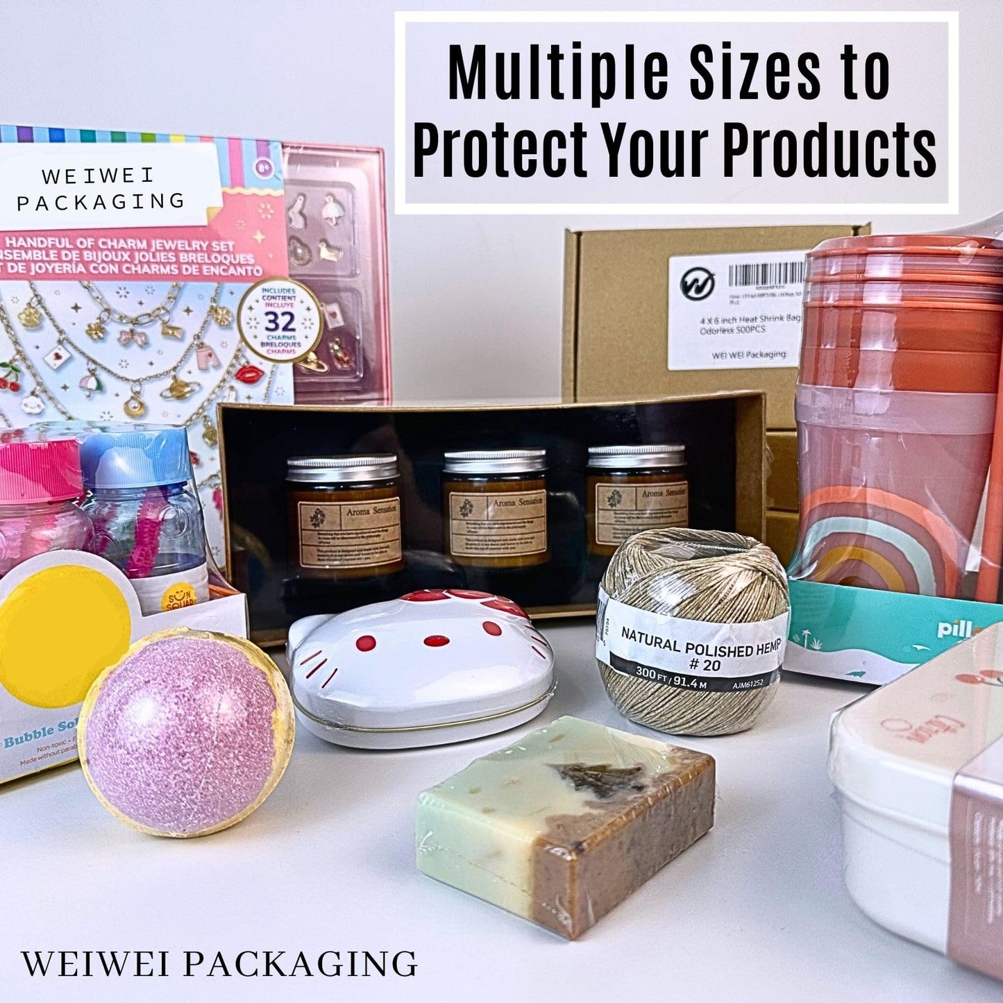WeiWei - 500 PCS 4x6 inch PVC Shrink Wrap Bag Odorless 100 Gauge for Soap, Bath Bomb
