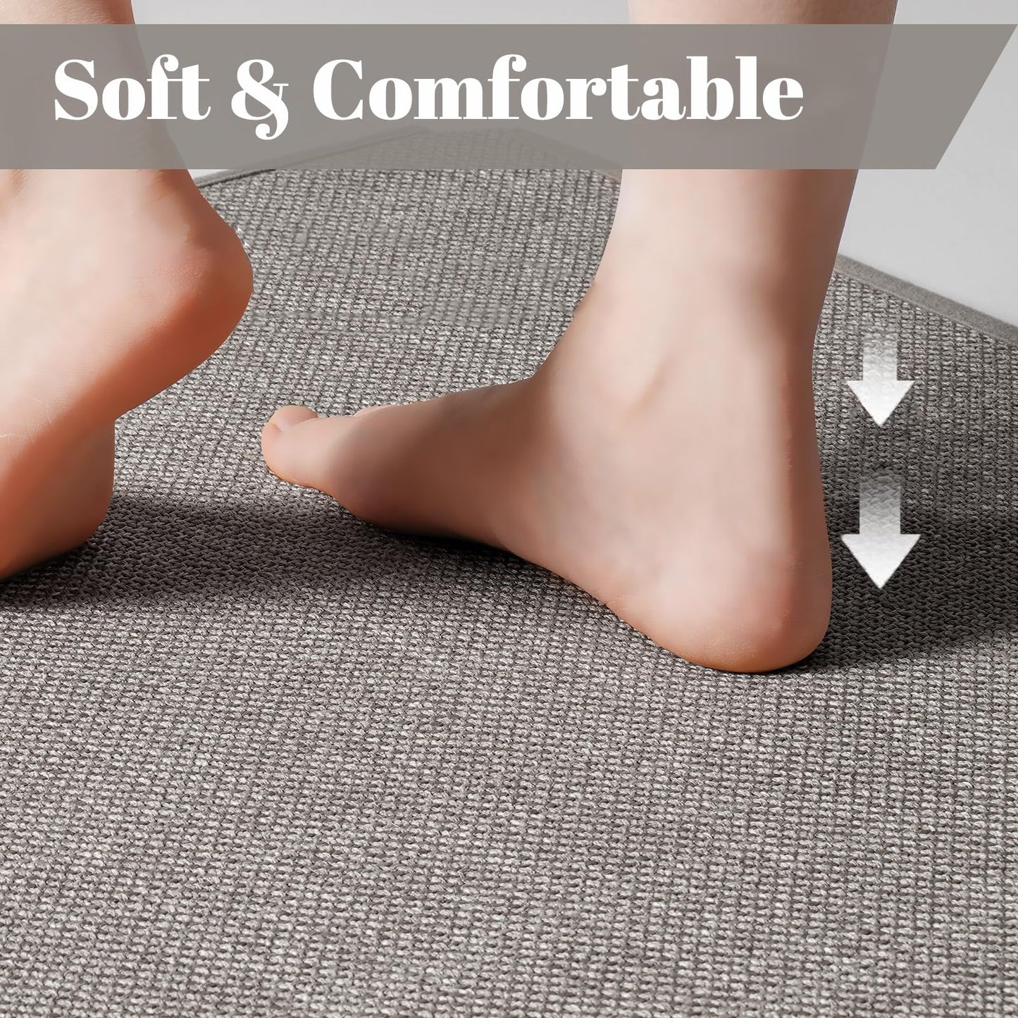 Bathroom Rugs, Bath Mats for Bathroom Non Slip Washable, Quick Dry, Water Absorbing, Fits Under Door, Ultra Thin, Rubber Backing, Low Pile, Cozy Cloth Cotton, Ideal for Shower, Sink-Grey 24''x16''