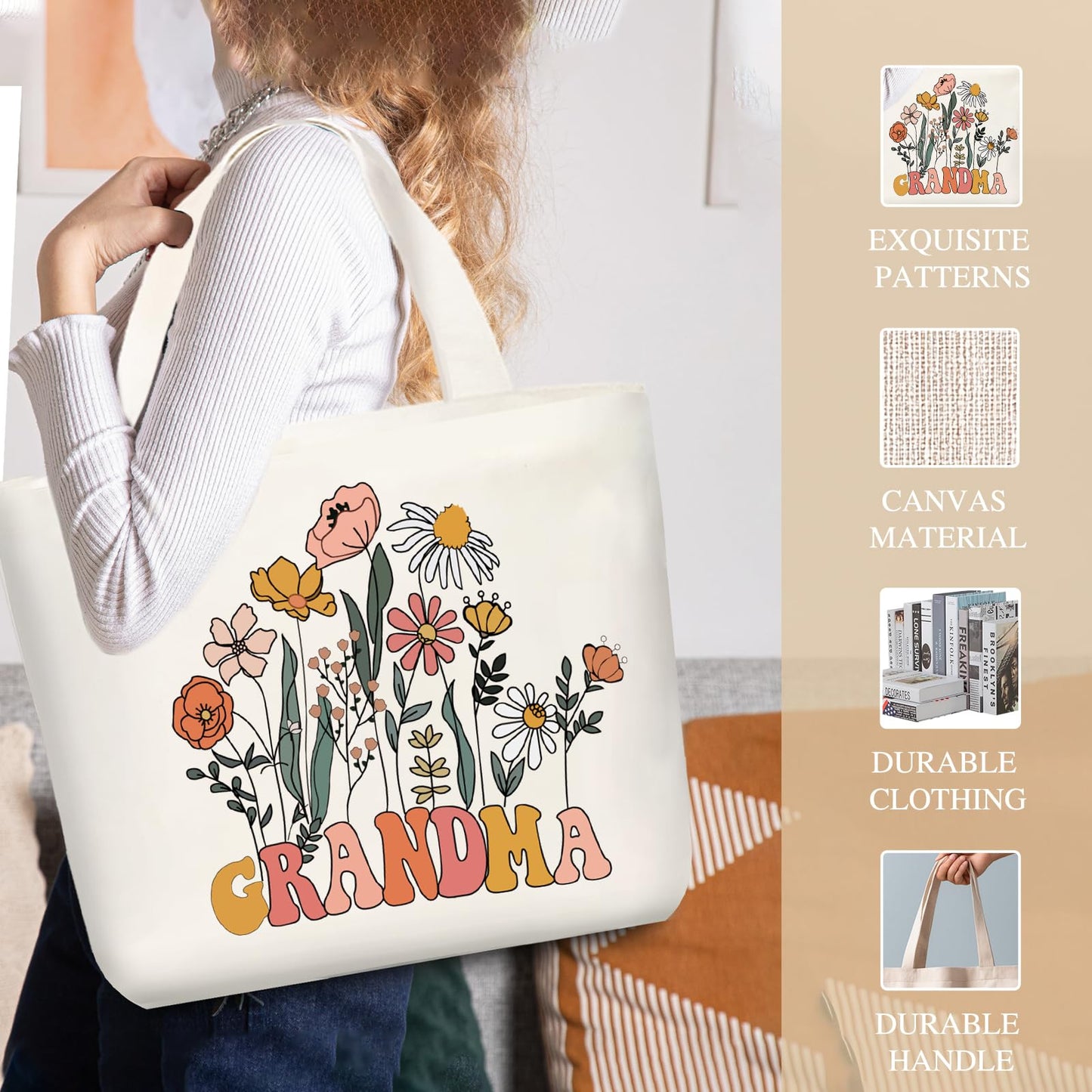 fcaylo Best Grandma Gifts Ideas for Women, Mother's Day Gifts Box for Grandmother with Coffee Mug, Canvas Tote Bag, Birthday Presents Set for Gigi Nana from Grandchildren