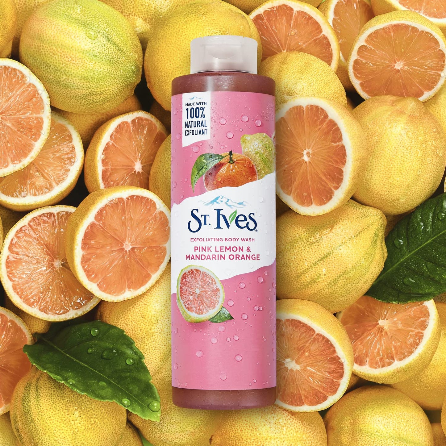 St. Ives Body Wash Variety Pack - Exfoliating Pink Lemon & Mandarin Orange 2-Pack + Sea Salt & Pacific Kelp 2-Pack, 16 Oz Ea (4