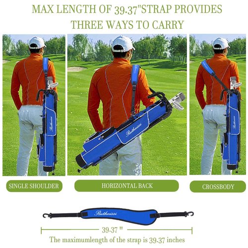 RUTHNISSI Golf Stand Bag, Lightweight Golf Easy Carry Bag with Padded Strap，Durable Pitch& Putt Golf Bag, Practice Range Sunday Golf Bag for Men&Women