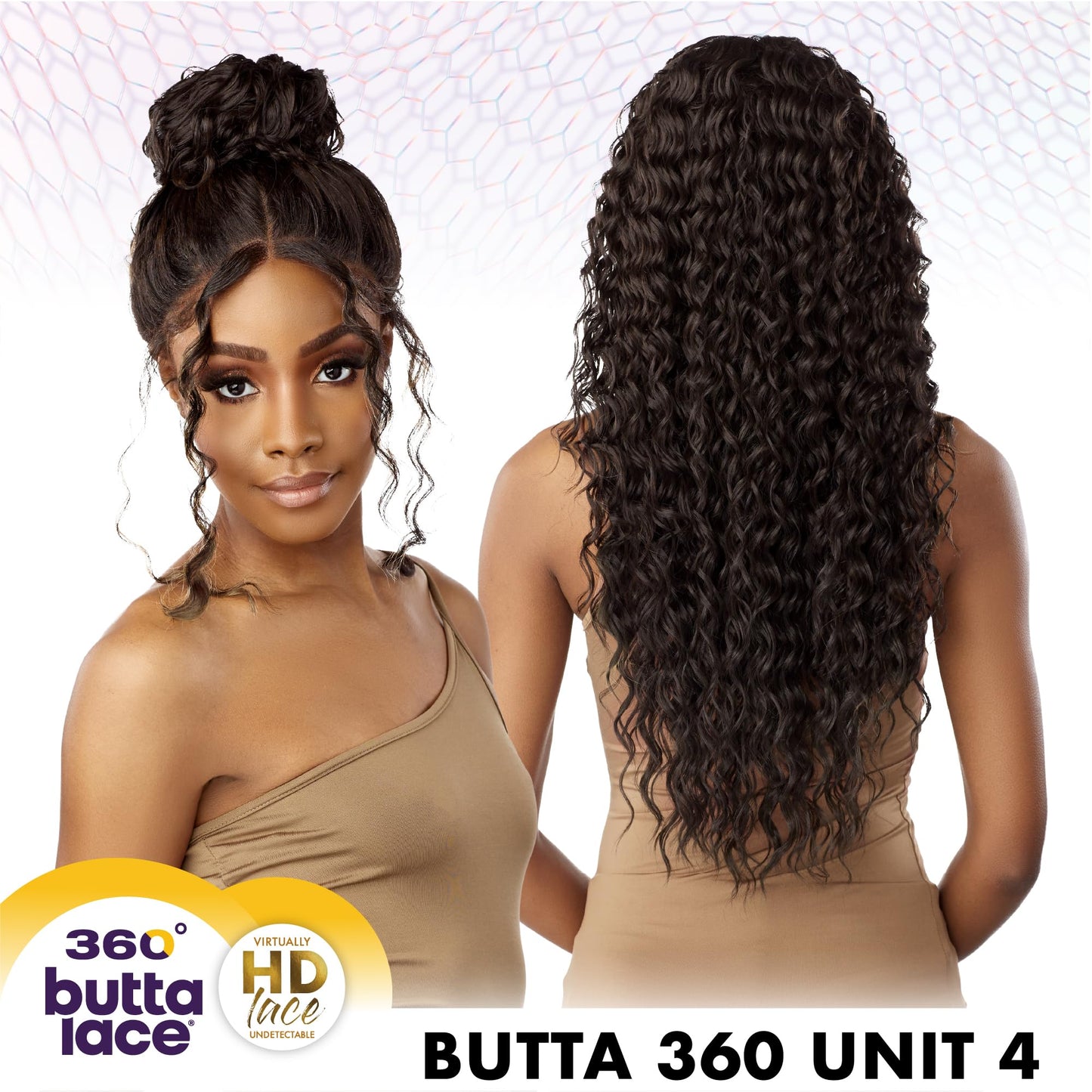 Sensationnel Butta 360 Lace Wigs - Unit 4 Wider Parting 360 Degree Lace Glueless Synthetic Preplucked Hairline (SH/GOLDENWALNUT)
