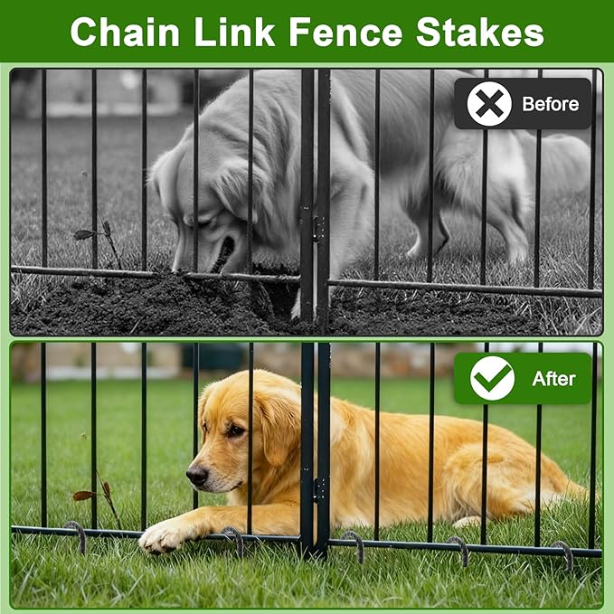 AAGUT Rebar Stakes 12 Inch 32 Pack, J Hook Premium Black Coated Ground Garden Anchors Heavy Duty, Superior Rust Resistance Chain Link Fence Stakes for Camping Tent, Inflatables, Lawn Decor