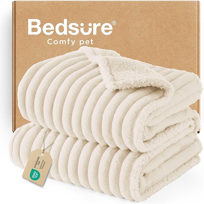 Bedsure Waterproof Dog Blankets for Large Dogs - Soft Pet Cat Blanket Corduroy Fleece for Couch Bed Protector Washable, Co...