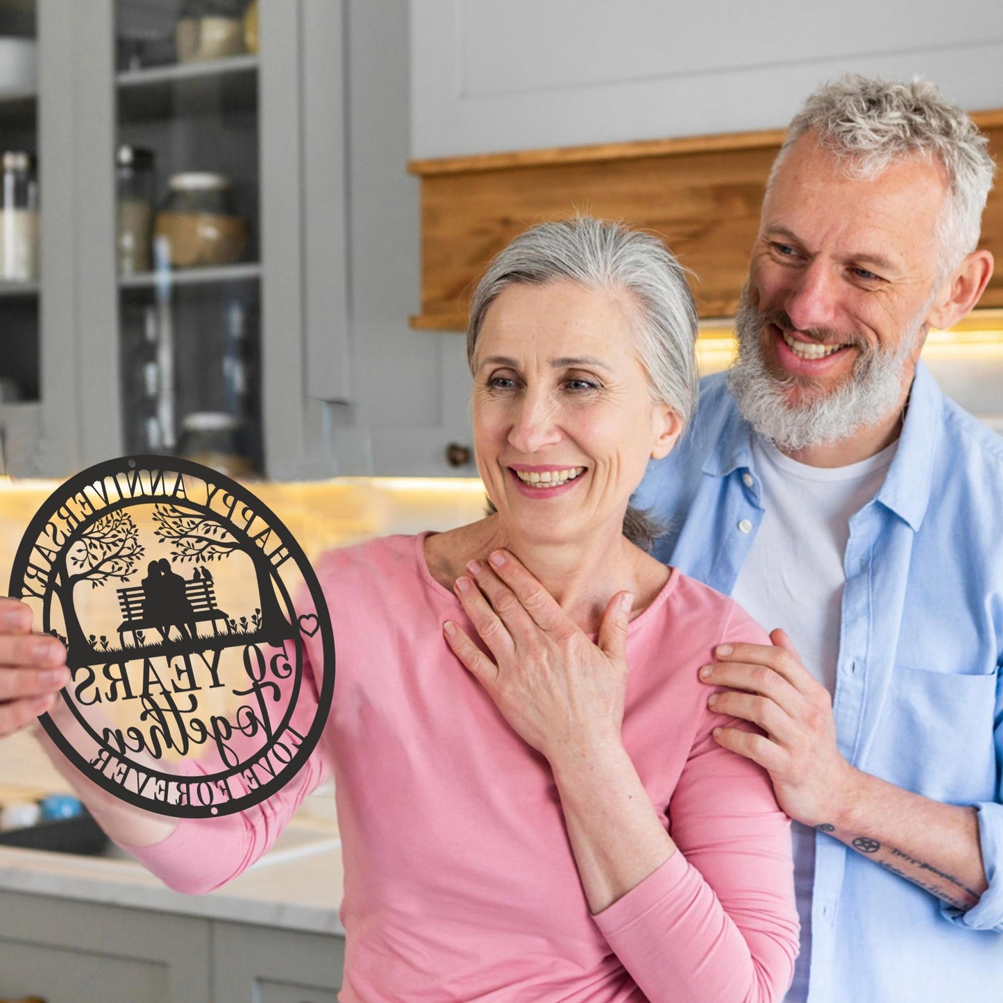 12'' 50th Anniversary Wedding Gifts for Couple, Parents, Friends,Happy 50th Anniversary Wedding Gifts, Golden Anniversary Decorations