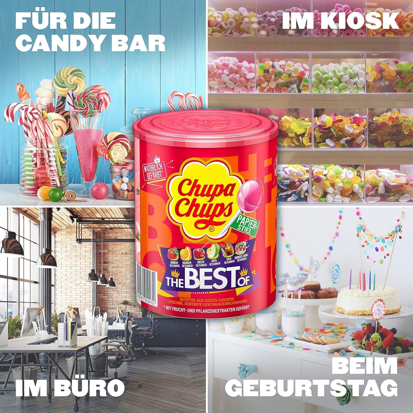 Chupa Chups Best of Lollipops Tin Pack of 50 x 12 g