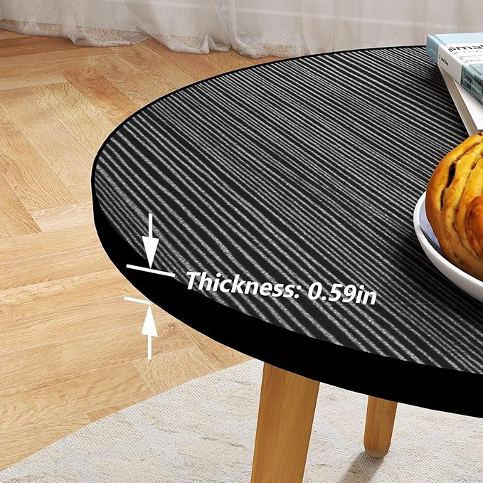 Funecy Round Coffee Table Low Table with 3 Solid Wood Sturdy Legs, Floor Table Desk for Sitting on The Floor, Storage and Living Room Furniture (Black)