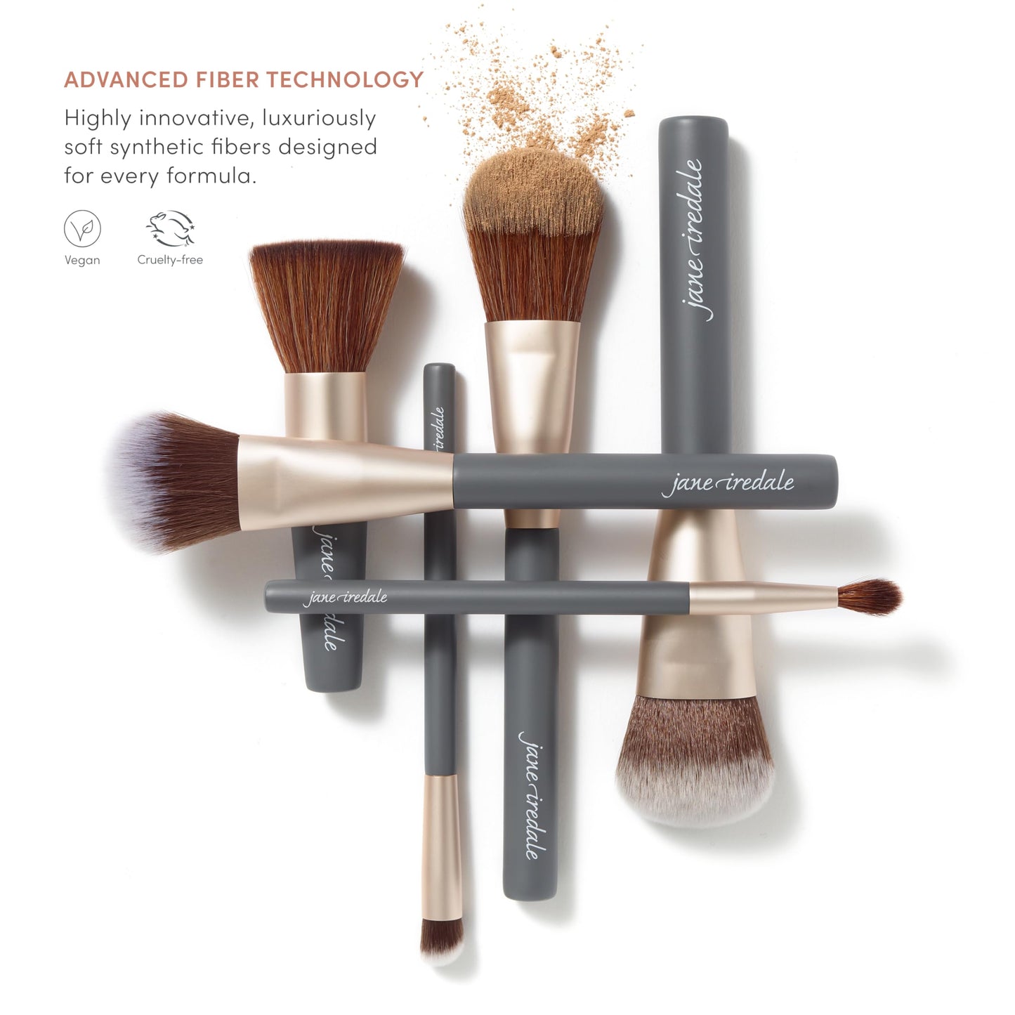 jane iredale Pro Series Fan Brush, Light, Arched Cosmetic Cheek Brush for Soft, Targeted Application of Powder Blush and Bronzer