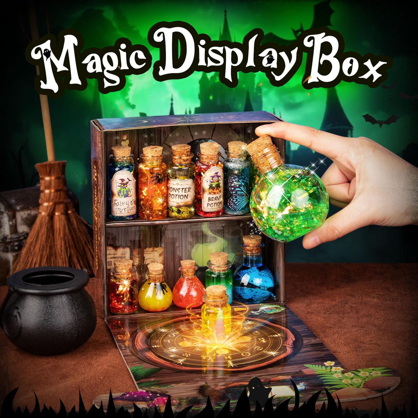 Alritz Science Potion Kits for Kids - 23 Magic Mix Potion Bottles, Witches Cauldron, Birthday Party Halloween Decorations Gifts Toys for Boys Girls 8 9 10 11+ Years Old
