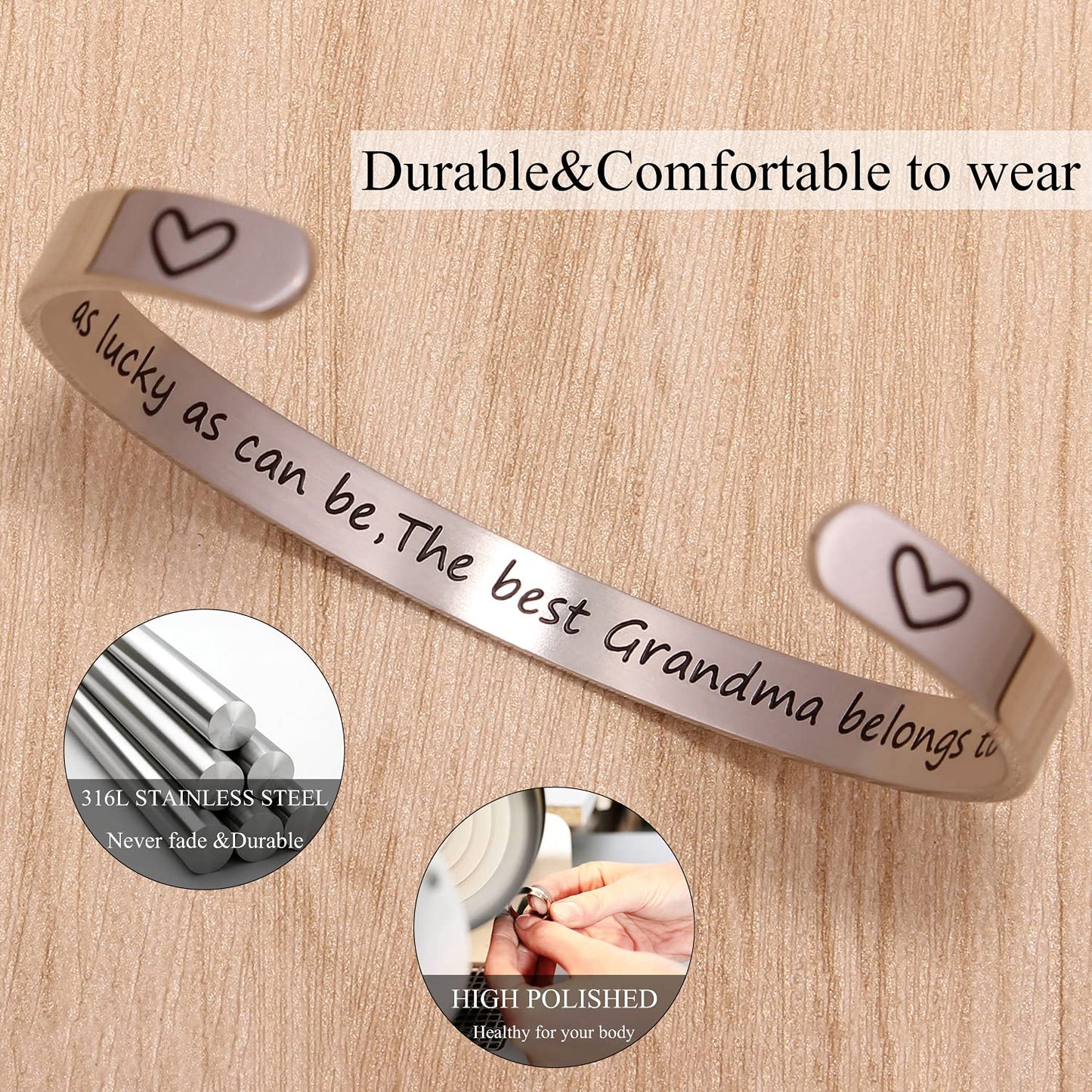 Btysun Birthday Gifts for Women Inspirational Bracelets for Her Men Motivational Cuff Bangle Personalized Friendship Christmas G