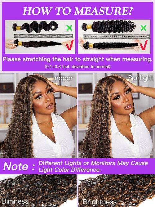 Water Wave Curly 1b/30 Human Hair Bundles 28 Inch - Brown Highlight and Black Balayage Bundles Wet and Wavy Sew In Weave, 12A Glossy 100% Unprocessed Brazilian Raw Virgin Hair, P1b/30 Color, Single