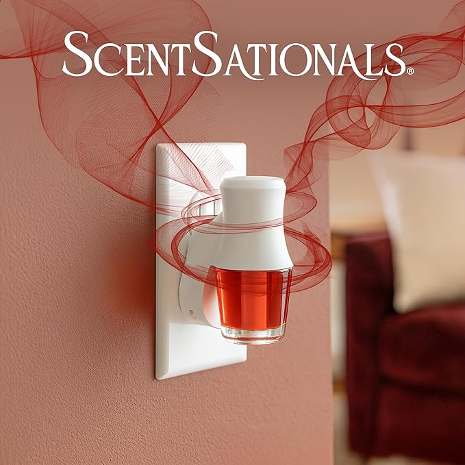 Scentsationals Fragrance Oil Plug In Air Freshener Refills 3-Pack - Spiced Berry Crumble - Works with Scentsationals Wall Plugs, Long-Lasting Home Fragrance, 0.8 fl oz Each, Packaging May Vary