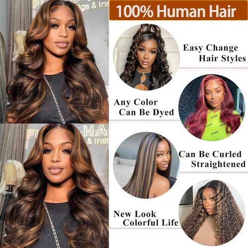 Loose Wave Human Hair Bundles with Closure 12 14 16+12in10A Brazilian Remy Virgin Hair Weave Colored Fb30 Ombré Loose Deep 3 Bundles Human Hair with HD Lace Closure Free Part Pre plucked