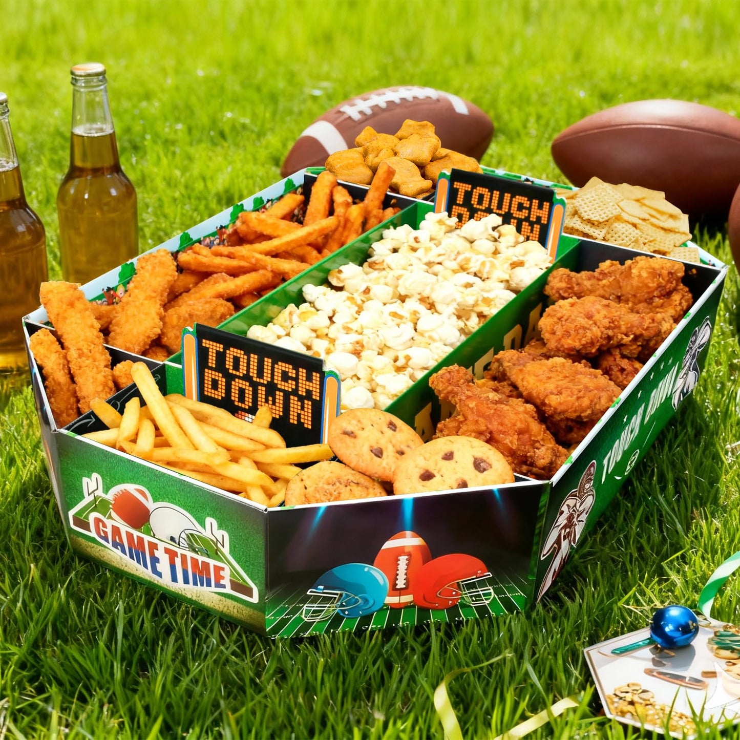 Docwouugo Football Party Decorations: Party Decorations 2026 26x20.5 Inch Large Size Food Snack Tray Set - Snack Tray Kit for Tailgate Birthday Football Game Day Decor