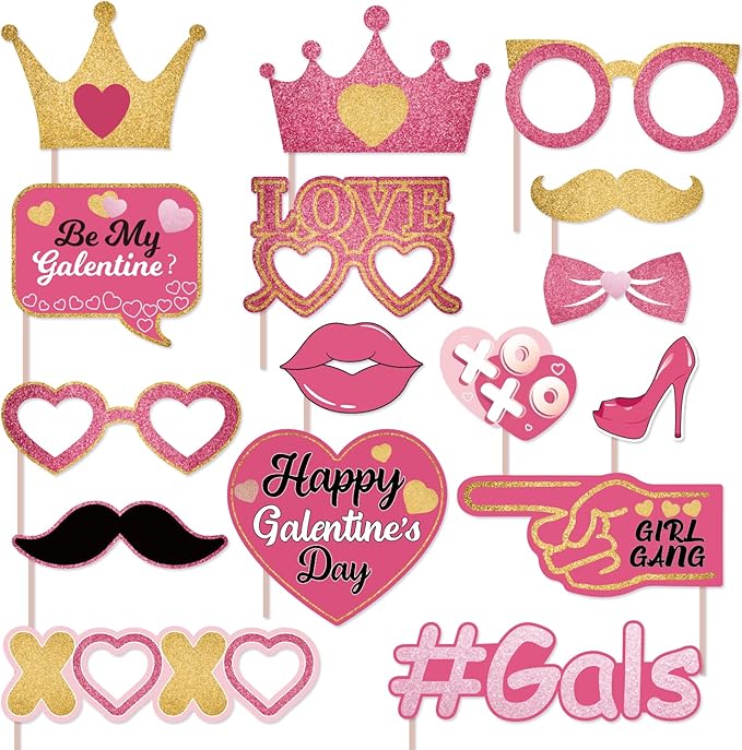 Galentines Day Decorations Photo Booth Props, Valentines Day Decor Photobooth Props, Galentine's Day Party Favors, Galenti...