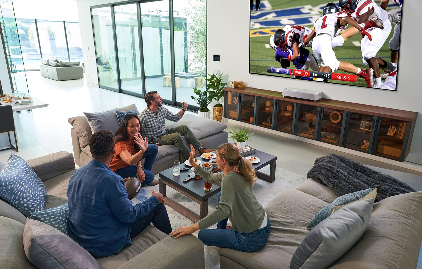 Epson LS800 Ultra Short Throw 3-Chip 3LCD Smart Streaming Laser Projector, 4,000 Lumens of Color and White Brightness, 4K PRO UHD, HDR, Android TV, 2.1ch Yamaha Built-in Speakers - Black