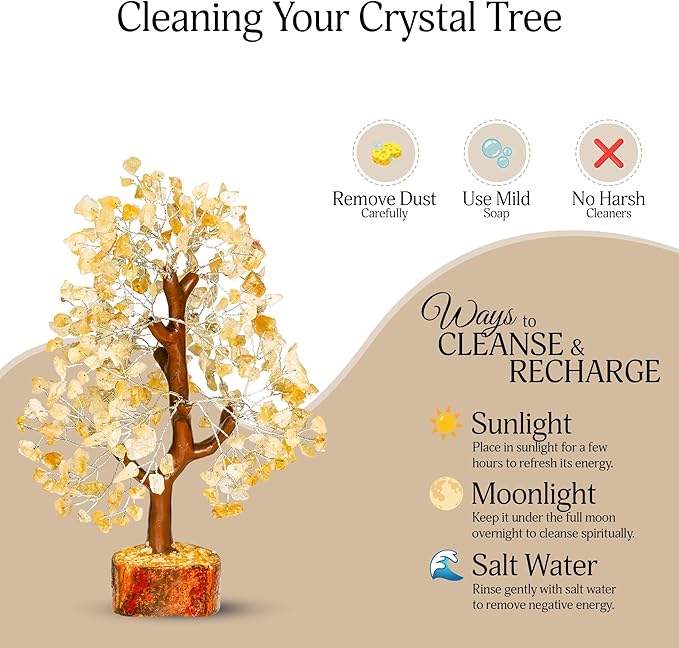 Citrine Crystal Tree - Feng Shui Decor - Chakra Tree - Spiritual Items - Home Decoration - Gemstone Tree - Crystals - Crystal Decor - Home Office Decor - Citrine Crystal Stone - Good Luck Gifts