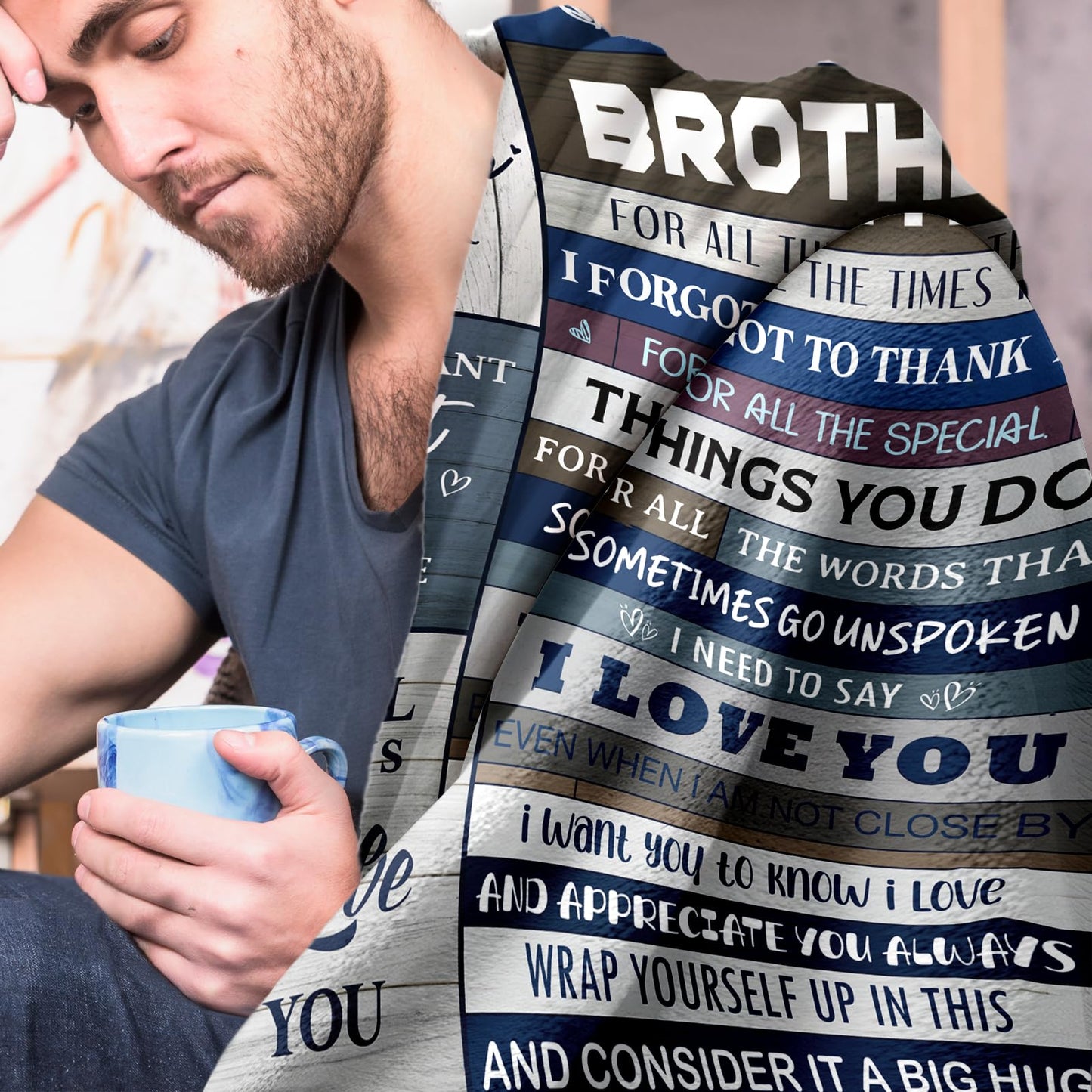 Glydein Brother Gifts from Sister, Soft Flannel Blanket 50 x 60 inches, Birthday Fathers Day Christmas Rakhi Gifts for Brother Adult