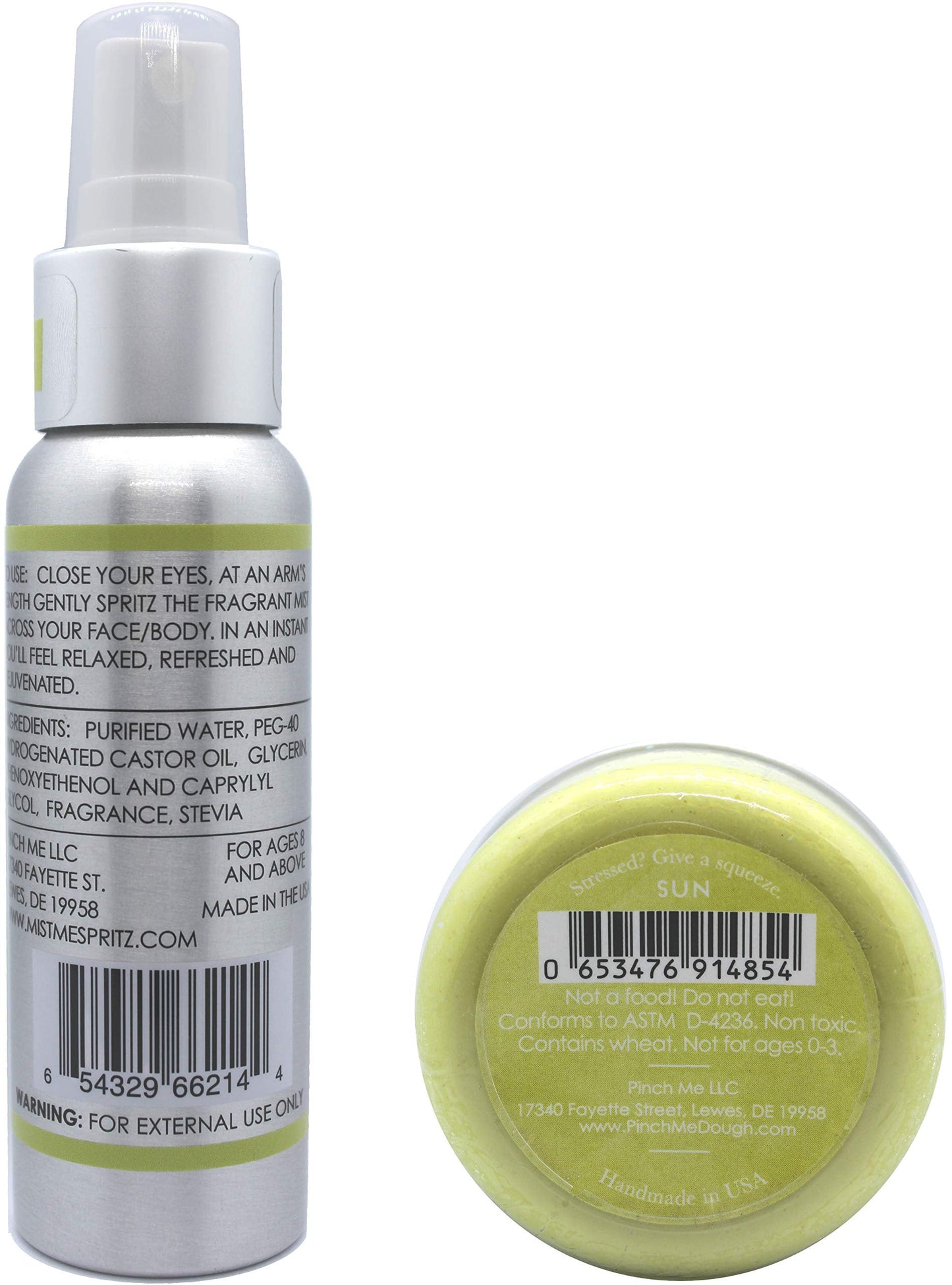 Stress Relief Combo Pack Mist Me Spray and Pinch Me Dough - 3 oz (Sun)