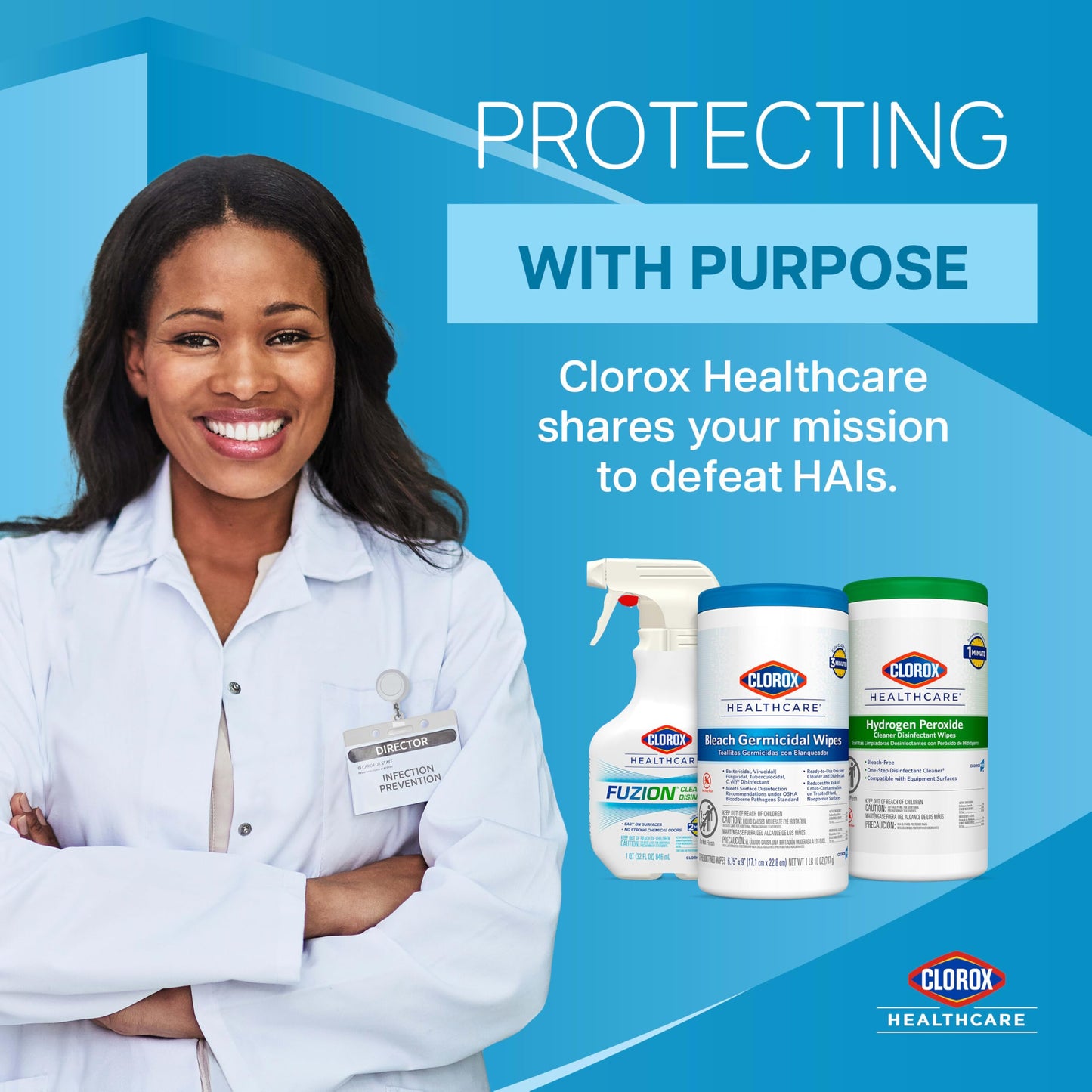 Clorox Healthcare Bleach Germicidal Wipes Bucket, 12" x 12", 110 Count Bucket (Package May Vary)