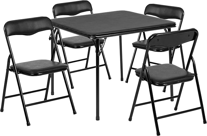 Flash Furniture Mindy Kids 5-Piece Folding Table and Chairs Set for Daycare and Classrooms, Children's Activity Table and ...