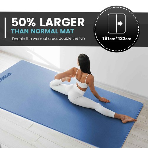 UMINEUX Large Yoga Mat for Men and Women - 6'x4'x10mm, Extra Thick TPE Fitness Mat for Home Gym Workout, Non-Slip, Exercise Mat for Yoga, Pilates, Stretching, Meditation