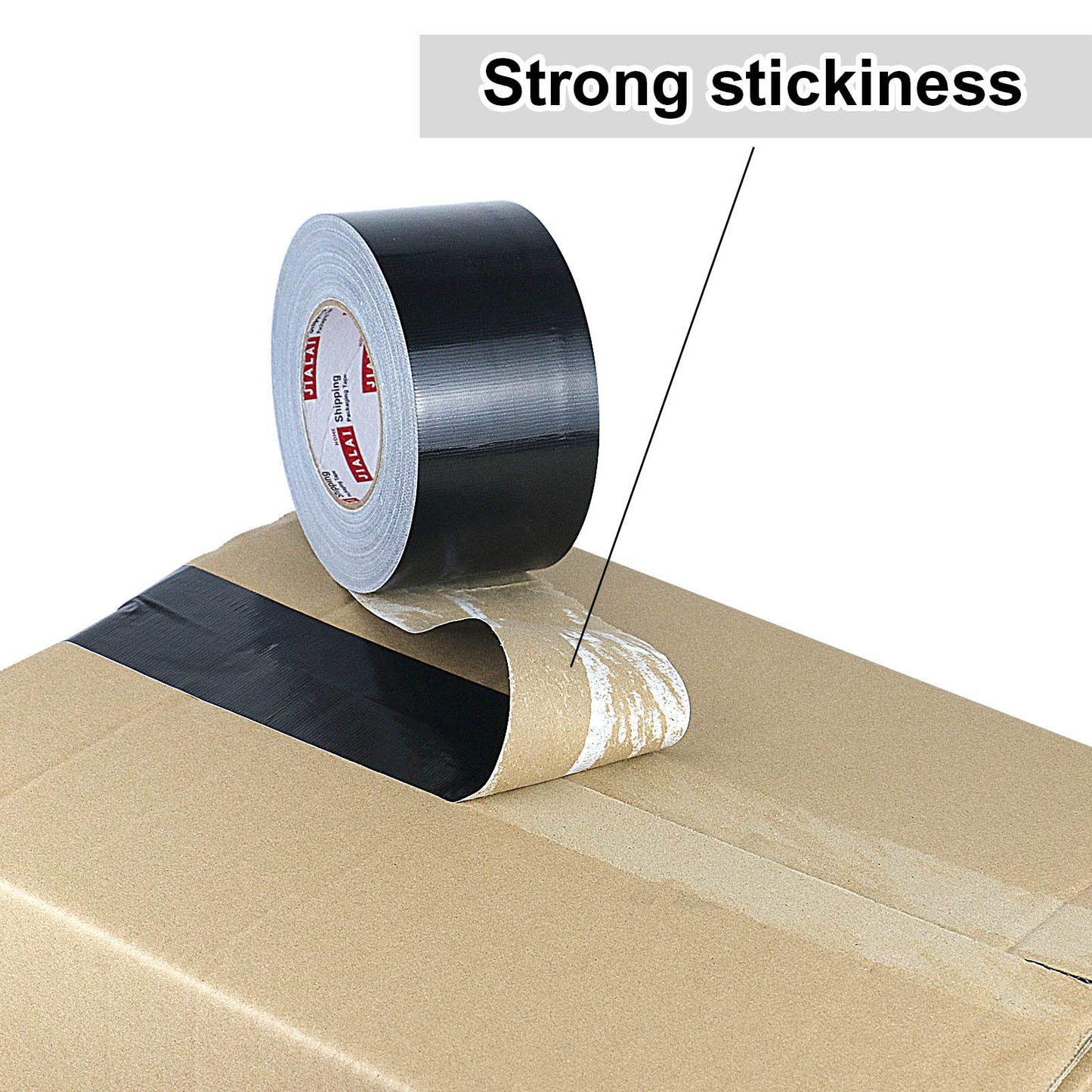 JIALAI HOME Black Duct Tape 3 Inch Wide, Industrial Grade 3 inches x 55 Yards (164 ft), 9 Mil Heavy-Duty, Waterproof, Strong, Flexible, No Residue, for Crafts & Home Improvement