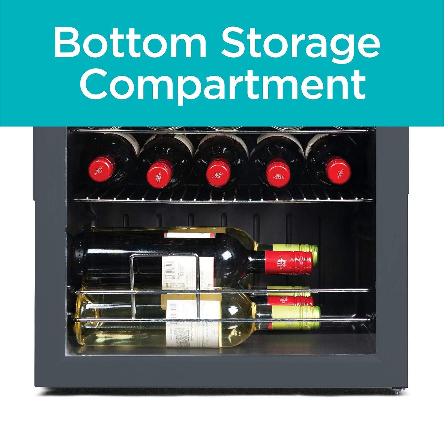 BLACK+DECKER 14 Bottle Wine Fridge with Interior Light and Mechanical Temperature Control, Compressor Cooling Wine Cooler Refrigerator with Wine Rack and Flat Shelf, Wine Bottle Chiller