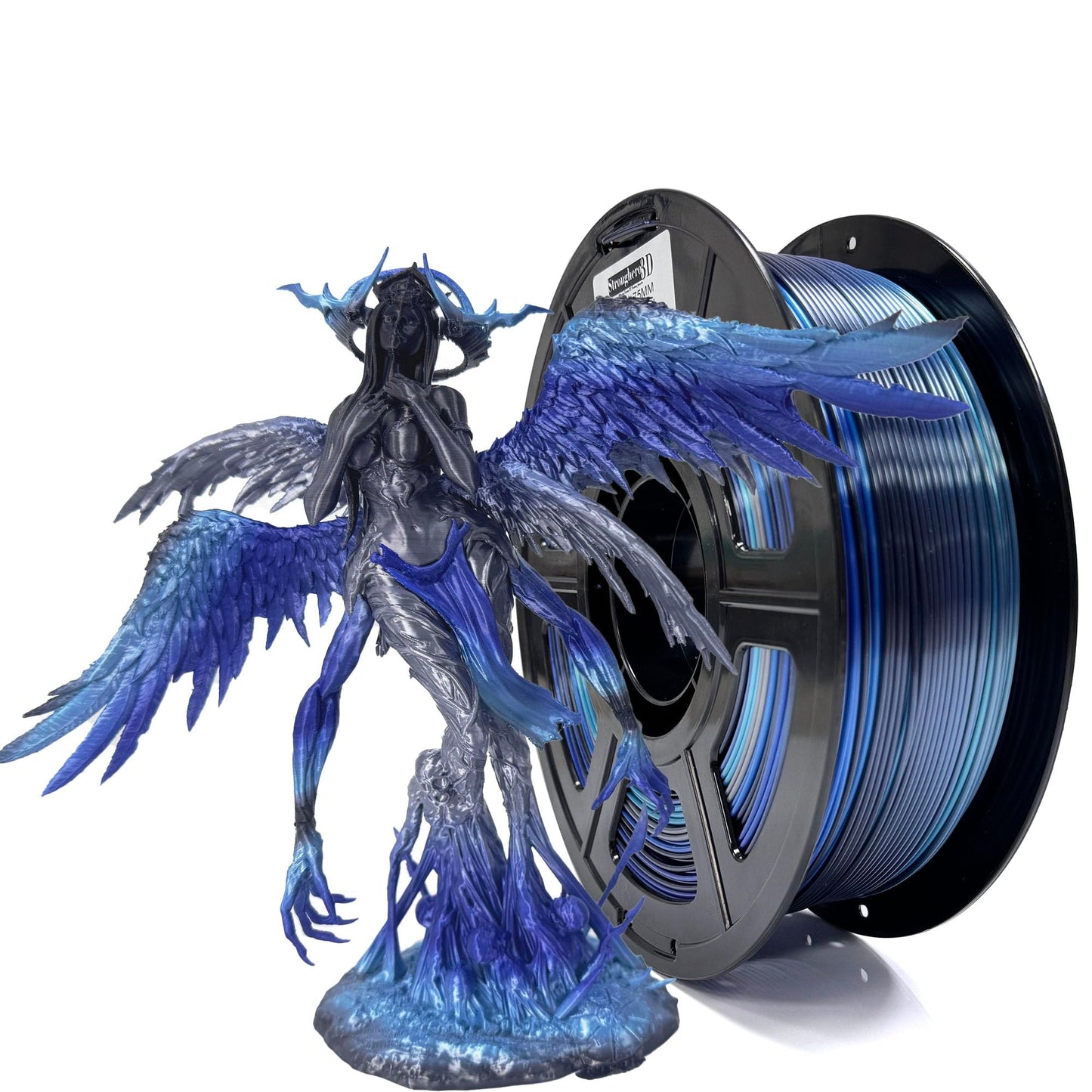 Stronghero3D 3D Printer PLA Filament 1.75mm,Silk Silver,Galaxy Blue,Accuracy +/-0.05mm Net Weight 1kg(2.2lbs) for Ender3 Cr10