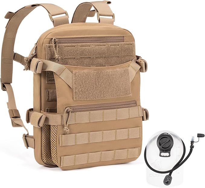 CLTAC ABP Tactical MOLLE Hydration Backpack Military Assault Vest Back Panel Pack for Men Training Hiking Airsoft with 2.5...