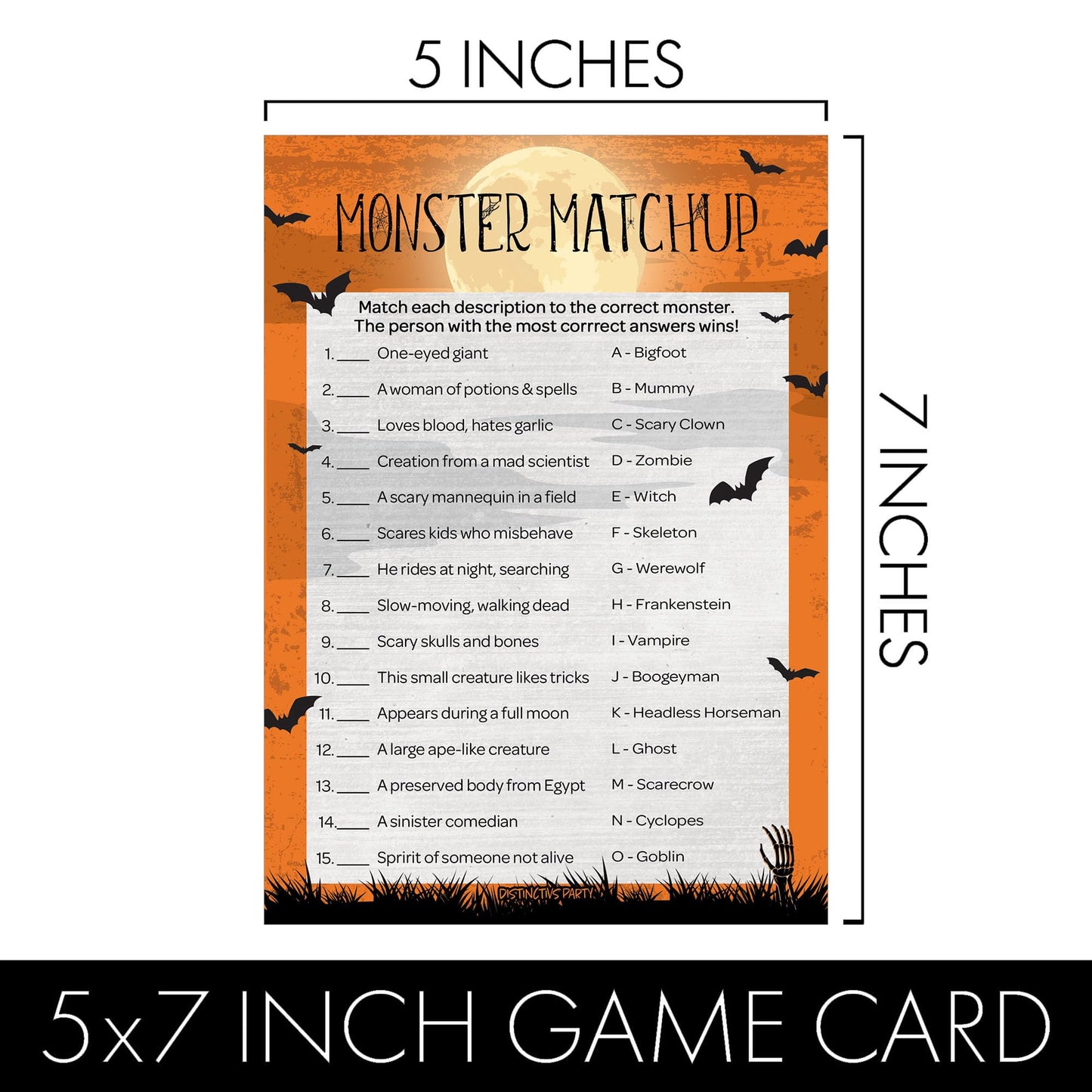 Halloween Party Games Bundle – Monster Matchup, Most Likely to, Picture Quiz, and Trivia – 4 Fun Party Games for Adults and Kids, 25 Guests
