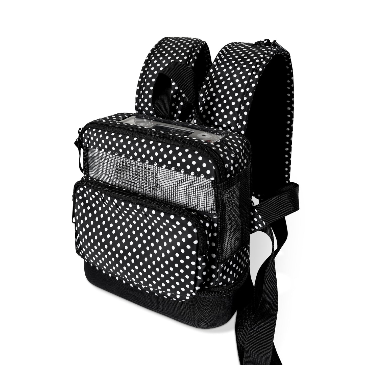 O2TOTES WEAR YOUR OXYGEN WITH STYLE Backpack fit for Rhythm p2 poc, lightweight backpack, comfortable, mesh (Nylon, black white polka)