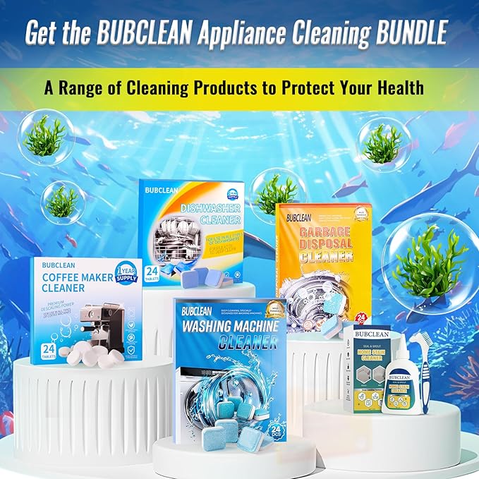 Washing Machine Cleaner Descaler, 24 pack Deep Cleaning Tablets for Front Loader, Top Load & HE Washer, Septic Safe Odor & Water Buildup Removal, Clean Drum & Laundry Tub Seal