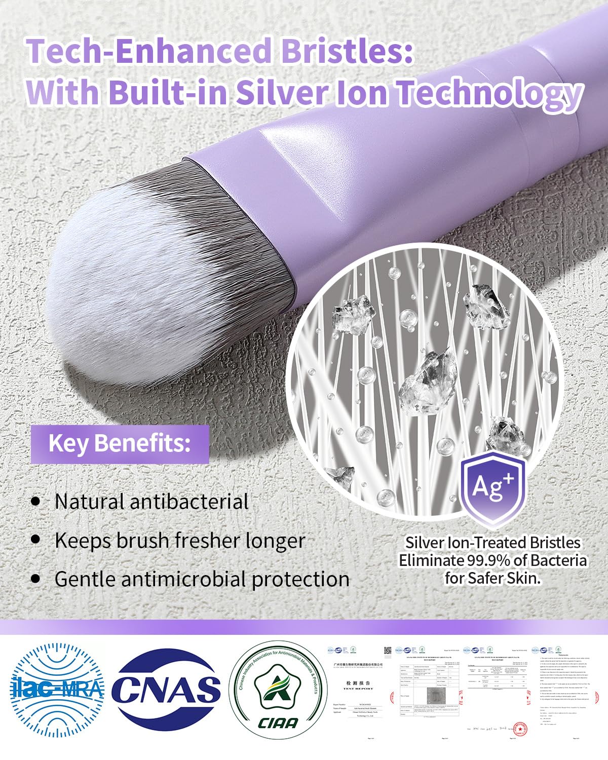 Foundation Brush, EIGSHOW Pro Slanted Foundation Brushes with Silver Ion Bristle - Kabuki Brush for Powder Liquid Cream Buffing