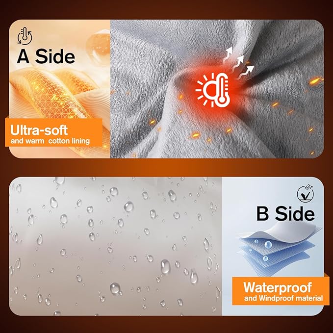 Heated Hand Warmer Pouch Hand Muff with 10000mAh Rechargeable Power Bank Portable USB Hand Warmer Muff