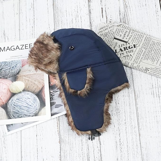 ONWAY Trapper Hat Winter Hats for Women Men with Faux Fur Ear Flaps