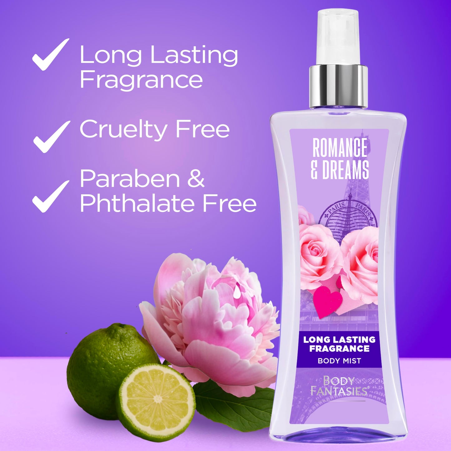 Body Fantasies Signature Fragrance Body Spray, Romance & Dreams, 8 fl oz (Pack of 2)