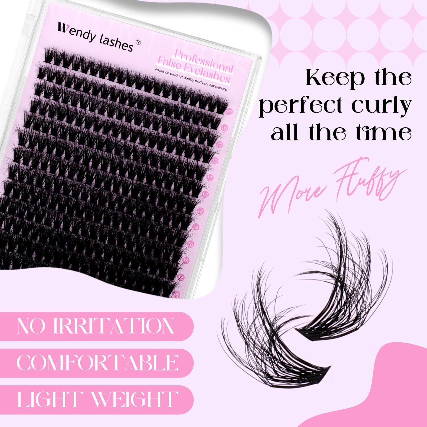 Lash Clusters 50D Wispy Individual Lashes 280PCS 3D Volume Lash Extensions 10-18mm Natural DIY Cluster Lashes for Beginners(50D,