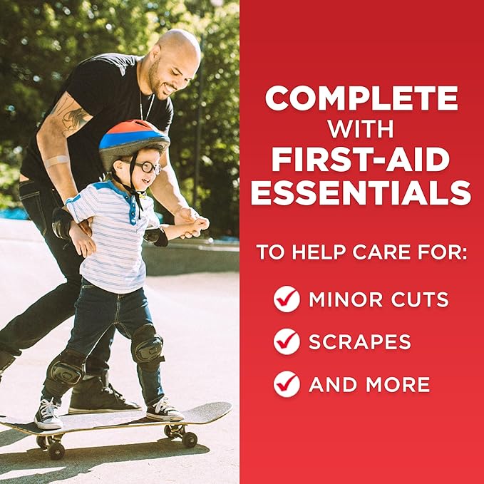 All-Purpose Portable Compact First Aid Kit for Minor Cuts, Scrapes, Sprains & Burns, Perfect for Home, Car, Travel, Camping Essentials & Outdoor Emergency Kit, 160 Pieces