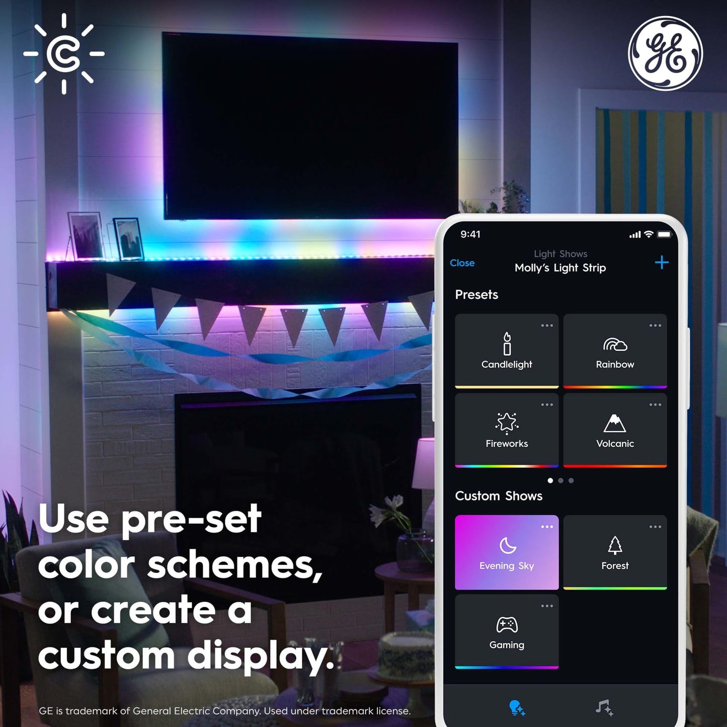 Cync GE Dynamic Effects Smart LED Light Strip with Music Sync, Color Changing Outdoor Light Strip, Compatible with Alexa and Google Home, 32ft Waterproof Light + Power Supply