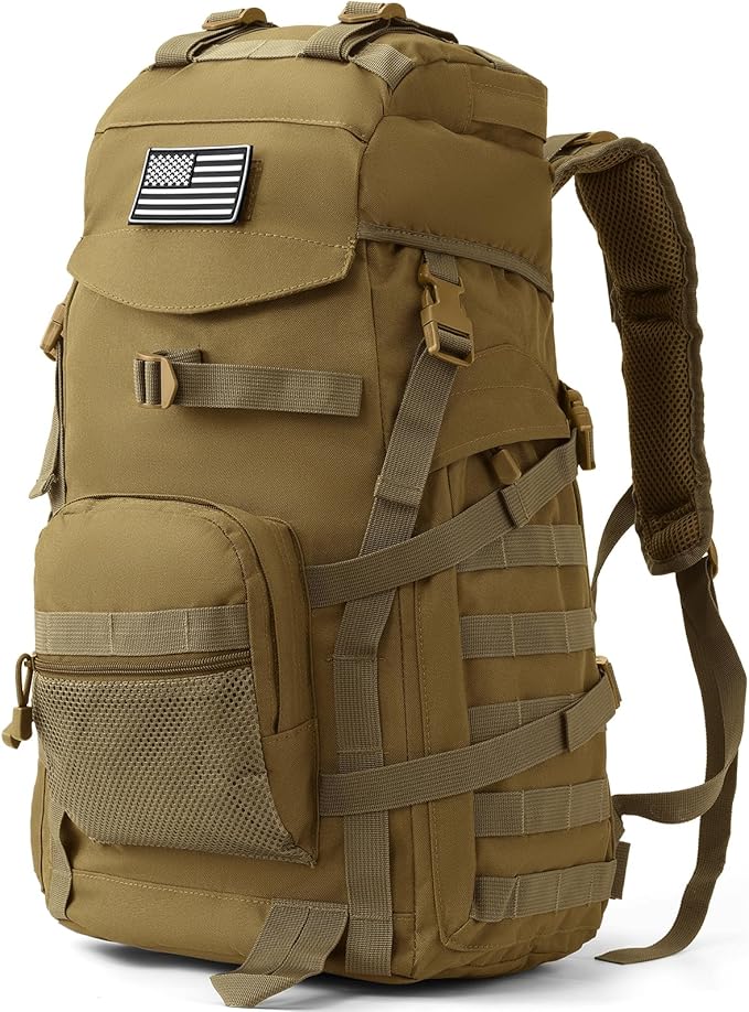 AUMENTAR 50L Tactical Backpack for Men and Women, Water-Resistant Molle Rucksack, Large Military Assault Pack for Hiking, ...