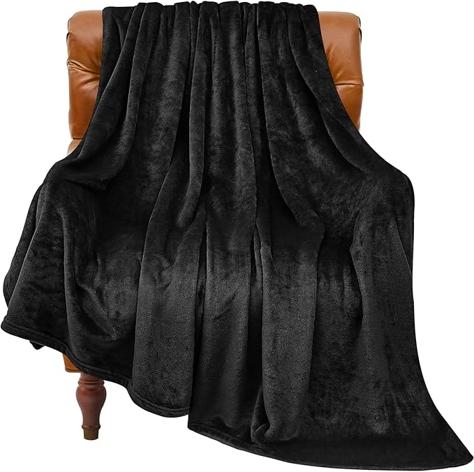 BEDELITE Fleece Blanket Black Throw Blankets for Couch & Bed, Luxury Plush Cozy Fuzzy Blanket 50x60 inches, Super Soft War...