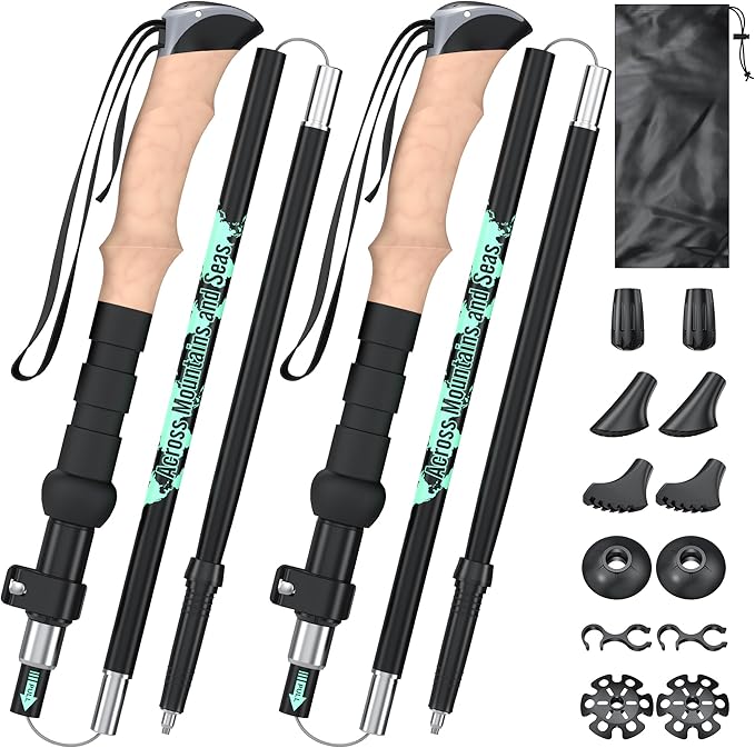 Trekking Poles for Hiking I Carbon or Aluminum Hiking Poles Ultra Lightweight I Adjustable Trekking Poles for Women and Me...