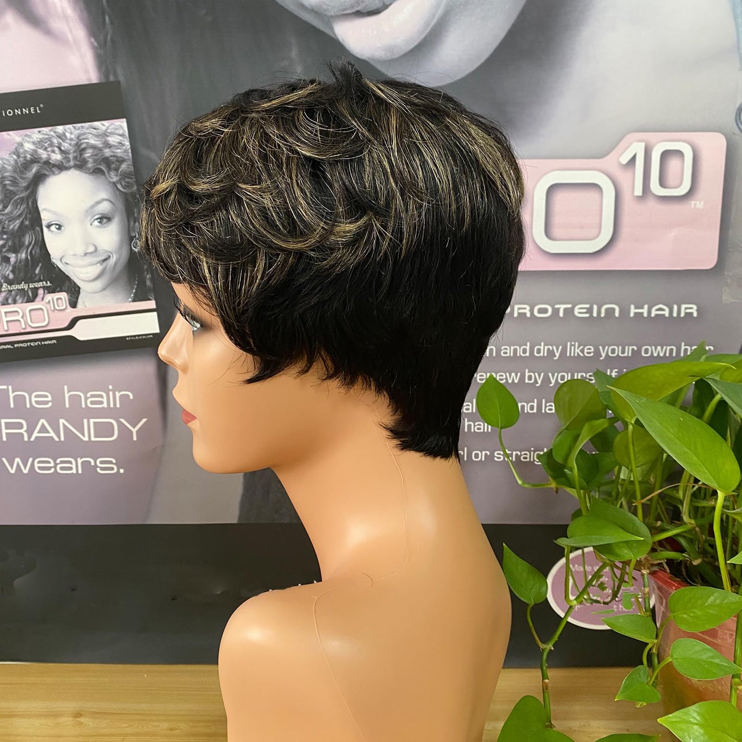 YOUKNOWIG Human Hair Short Wigs Pixie Cut Wigs With Bangs Brazilian Remy Human Hair Wigs For Black Women Full Machine Made Wig 1