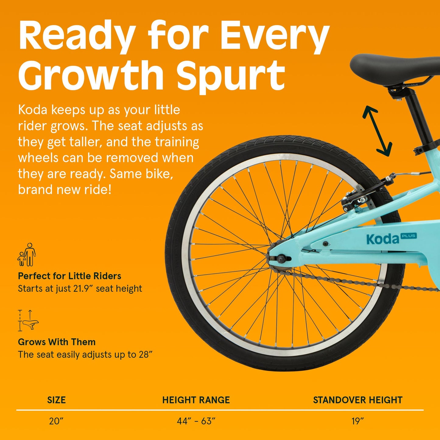 Retrospec Koda Plus 20in Kids Bike with Adjustable Seat & Handlebars - Lightweight Girls & Boys Bicycle for Ages 6-8, Easy-Grip v-Brakes & Smooth-Rolling Tires