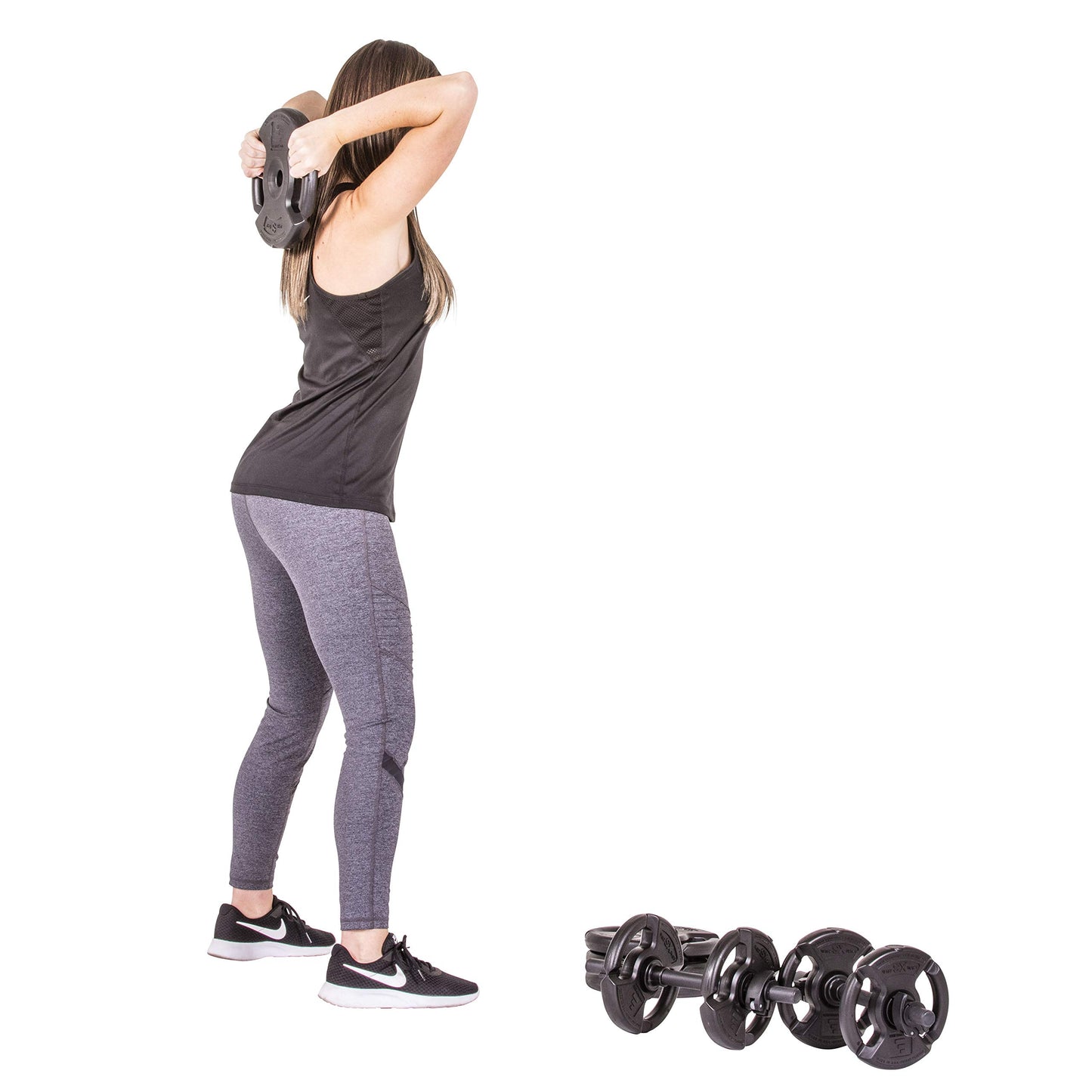The Step Fitness Adjustable Dumbbell Set, 35 lbs with Dumbbell Bars, Collars, and Weights