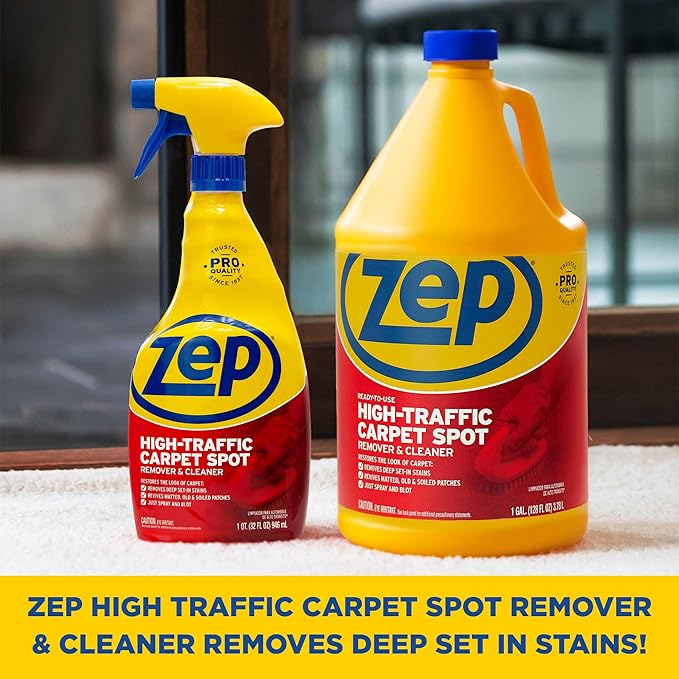 Zep High Traffic Carpet Cleaner - 32 Ounces (Case of 12) ZUHTC32 - Penetrating Formula Removes Deep Stains. Make High-Traffic Areas Look New Again